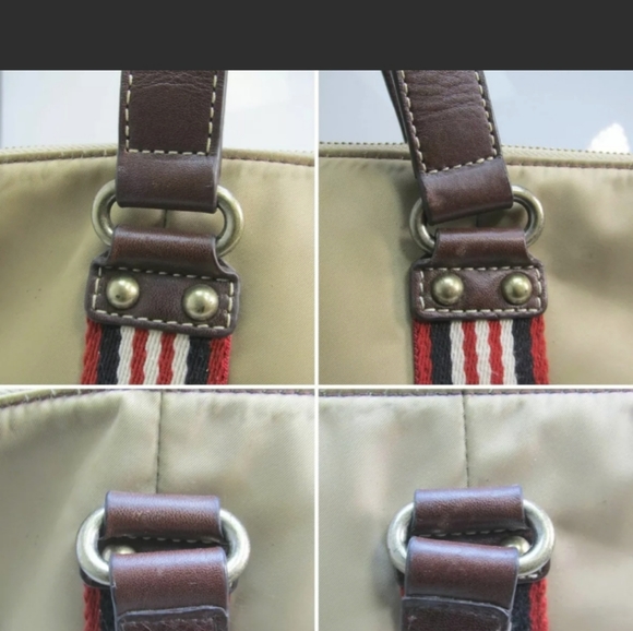 🥳HP🥳Burberry Tan Canvas LARGE Tote - Picture 9 of 10